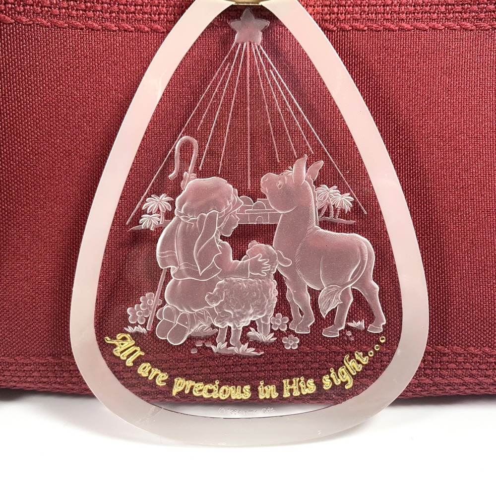 Hallmark 1984 Vintage Light Up Ornament- "All Are Precious" Shepherd Boy/Donkey